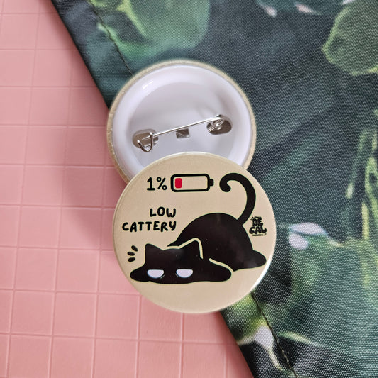Low Cattery Button Badge