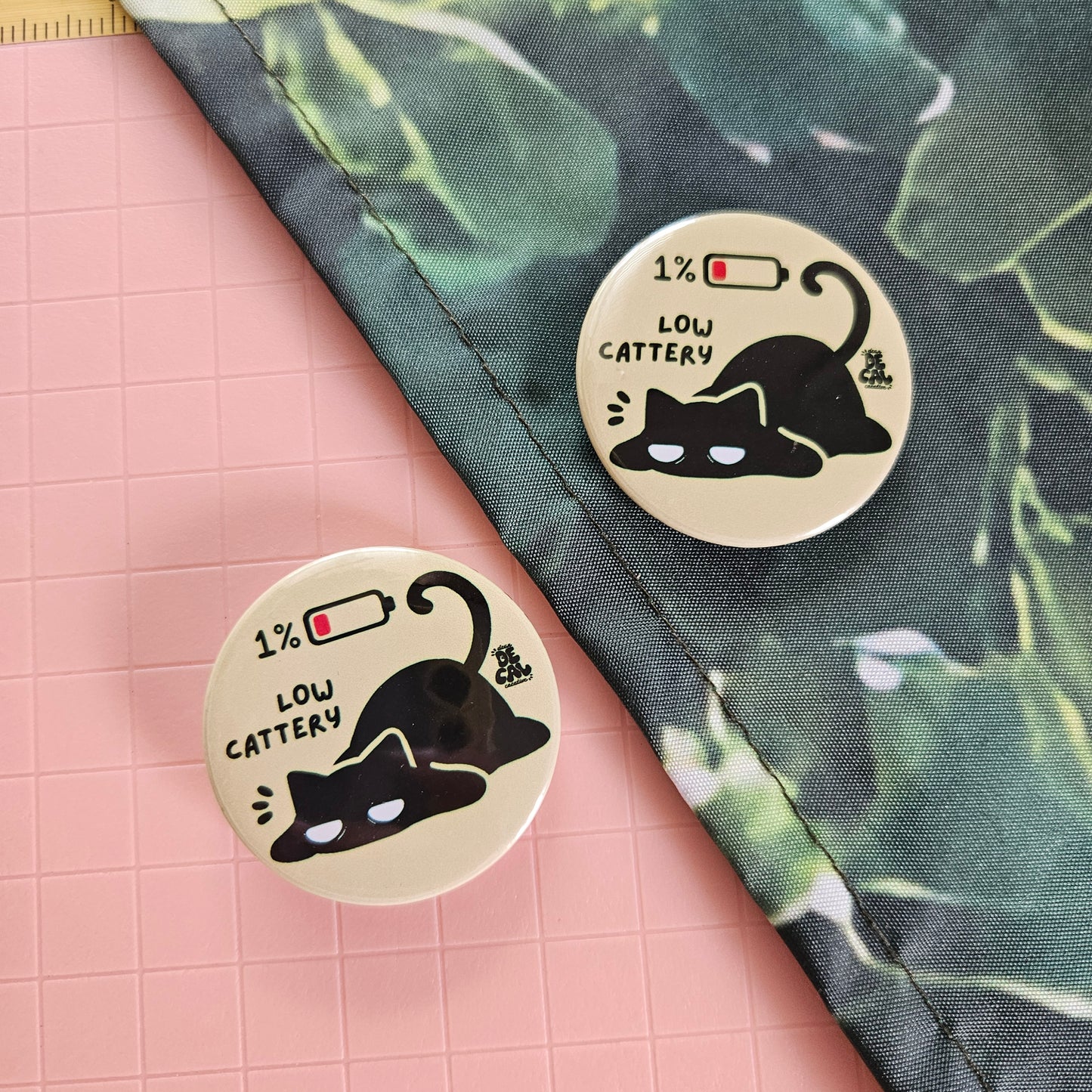 Low Cattery Button Badge