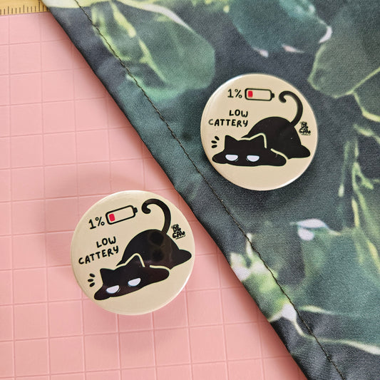 Low Cattery Button Badge