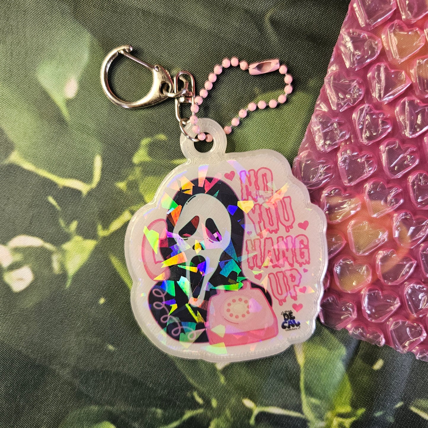 Pink Ghostface - No You Hang Up Keyring